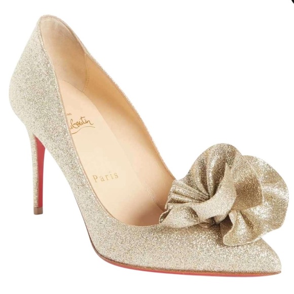Christian Louboutin Shoes - NEW CHRISTIAN LOUBOUTIN 36 ANEMOSEA 85 GOLDGLITTER